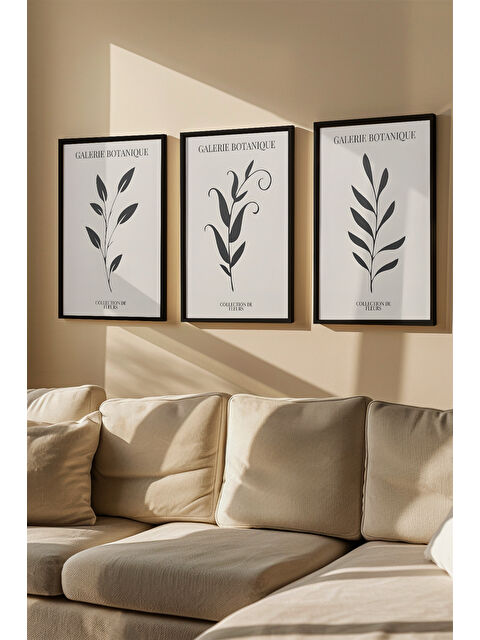 Artavessa 3 Parça Gerçek Ahşap Renkli Çerçeveli Tablo Seti - Model 37 - ARTVMODEL37-SIYAH