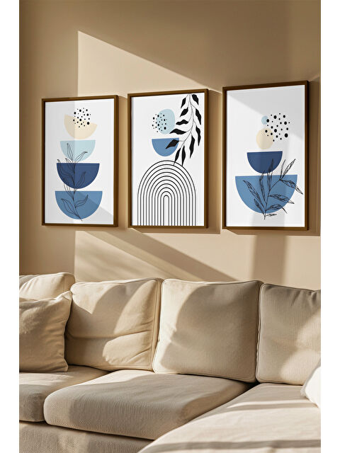 Artavessa 3 Parça Gerçek Ahşap Renkli Çerçeveli Tablo Seti - Model 5 - ARTVMODEL5-KAHVE