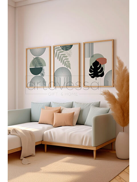 Artavessa 3 Parça Gerçek Ham Ahşap Çerçeveli Tablo Seti - Model 3 - AVSS3LUMDL3-3348