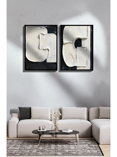 Artavessa 2 Parça Gerçek Siyah Renkli Çerçeveli Tablo Seti - Model 12 - ERSY2LIMODEL12-SIYAH