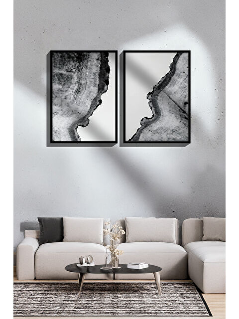 Artavessa 2 Parça Gerçek Siyah Renkli Çerçeveli Tablo Seti - Model 13 - ERSY2LIMODEL13-SIYAH