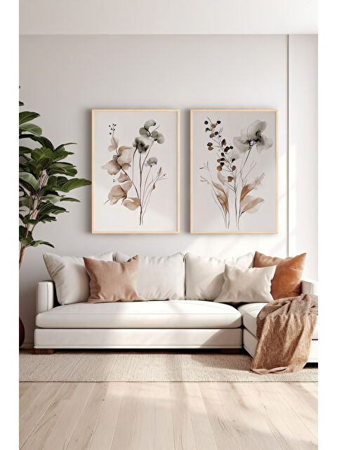 Artavessa 2 Parça Gerçek Ahşap Renkli Çerçeveli Tablo Seti - Model 16 - ERSY2LIMODEL16-AHSAP