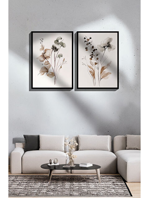 Artavessa 2 Parça Gerçek Siyah Renkli Çerçeveli Tablo Seti - Model 16 - ERSY2LIMODEL16-SIYAH