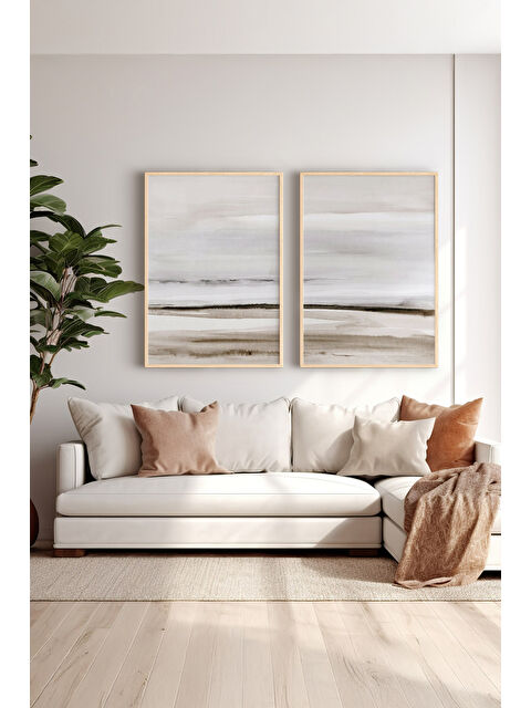 Artavessa 2 Parça Gerçek Ahşap Renkli Çerçeveli Tablo Seti - Model 23 - ERSY2LIMODEL23-AHSAP