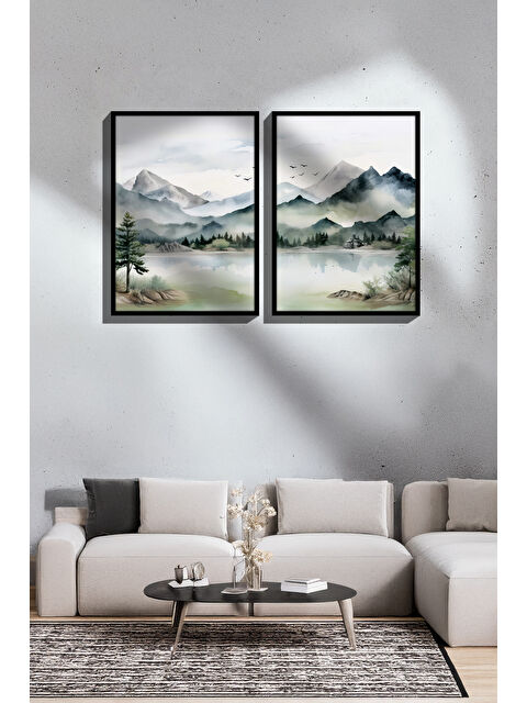 Artavessa 2 Parça Gerçek Siyah Renkli Çerçeveli Tablo Seti - Model 24 - ERSY2LIMODEL24-SIYAH
