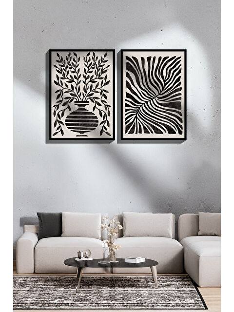 Artavessa 2 Parça Gerçek Siyah Renkli Çerçeveli Tablo Seti - Model 26 - ERSY2LIMODEL26-SIYAH