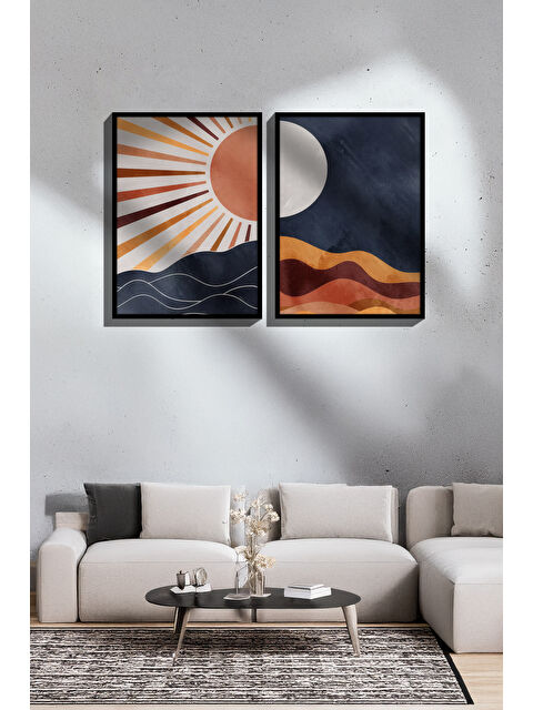 Artavessa 2 Parça Gerçek Siyah Renkli Çerçeveli Tablo Seti - Model 31 - ERSY2LIMODEL31-SIYAH