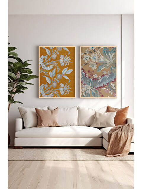 Artavessa 2 Parça Gerçek Ahşap Renkli Çerçeveli Tablo Seti - Model 36 - ERSY2LIMODEL36-AHSAP