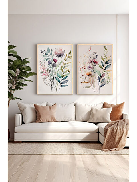 Artavessa 2 Parça Gerçek Ahşap Renkli Çerçeveli Tablo Seti - Model 37 - ERSY2LIMODEL37-AHSAP