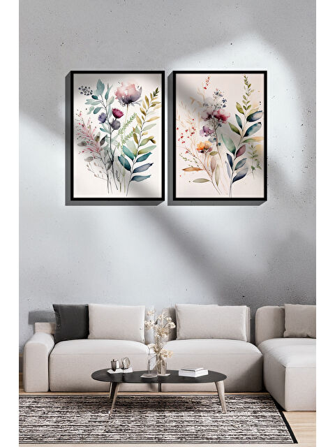 Artavessa 2 Parça Gerçek Siyah Renkli Çerçeveli Tablo Seti - Model 37 - ERSY2LIMODEL37-SIYAH