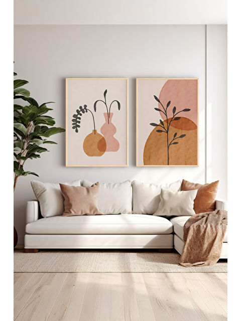 Artavessa 2 Parça Gerçek Ahşap Renkli Çerçeveli Tablo Seti - Model 38 - ERSY2LIMODEL38-AHSAP