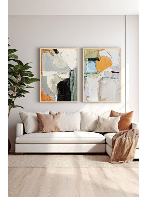 Artavessa 2 Parça Gerçek Ahşap Renkli Çerçeveli Tablo Seti - Model 3 - ERSY2LIMODEL3-AHSAP