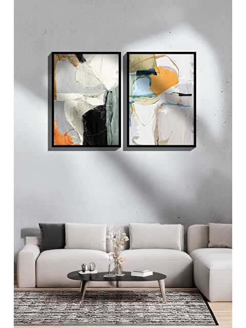 Artavessa 2 Parça Gerçek Siyah Renkli Çerçeveli Tablo Seti - Model 3 - ERSY2LIMODEL3-SIYAH