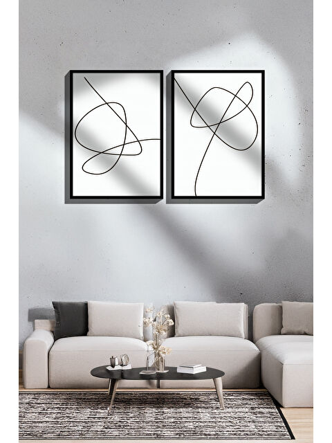 Artavessa 2 Parça Gerçek Siyah Renkli Çerçeveli Tablo Seti - Model 6 - ERSY2LIMODEL6-SIYAH