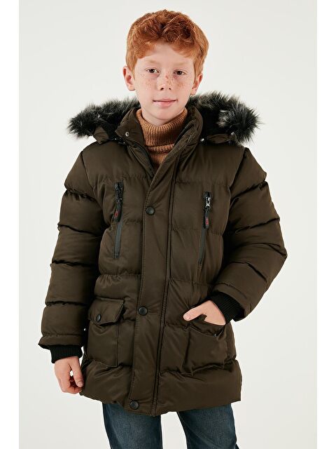 Lela İçi Peluş Astarlı Çıkarılabilir Kapüşonlu Suya Dayanıklı Kışlık Mont 5760022 - S000000630-19294