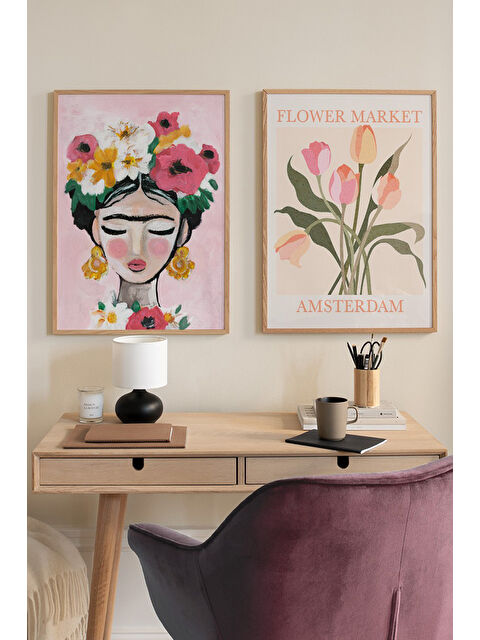 Artavessa 2 Parça Ahşap Çerçeve Görünümlü Mdf Tablo Seti 33x48 Cm - Model 4 - ERSY2MDFMODEL4-2030