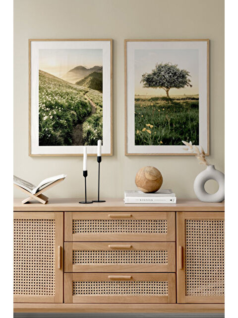 Artavessa 2 Parça Ahşap Çerçeve Görünümlü Mdf Tablo Seti 33x48 Cm - Model 6 - ERSY2MDFMODEL6-3348