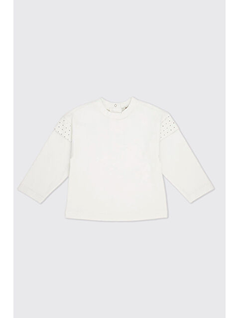 Panço Kız Bebek Uzun Kollu Ekru Tişört - S000333714-19965