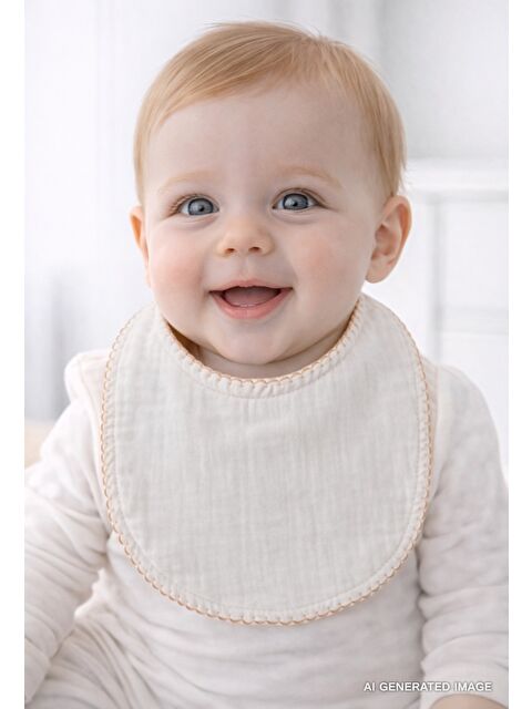 Babyjem Bürümcük Müslin Önlük Ekru - S000133478-19965