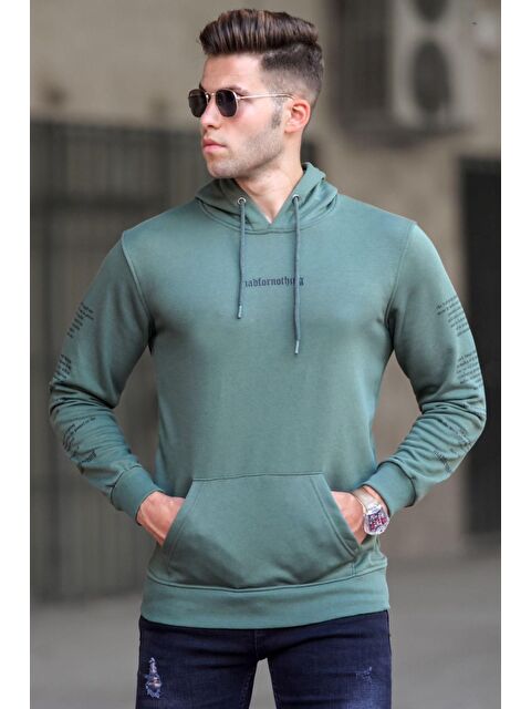 Madmext Haki Baskılı Erkek Hoodie 5304 - S000062868-18547