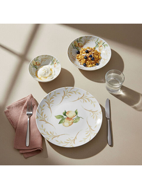 GÜRAL PORSELEN Lemon Touch 12 Parça 4 Kişilik Yemek Takımı 5692 - S000486262-37646