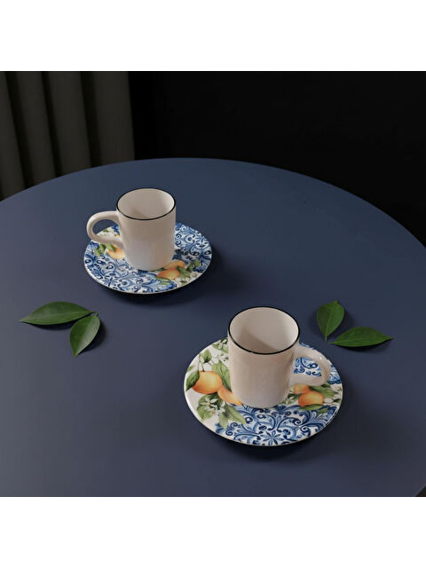 GÜRAL PORSELEN Camelia Lemon 2 Kişilik Kahve Takımı 55742 - S000486258-37646