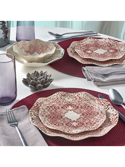 GÜRAL PORSELEN Nesrin 12 Parça 4 Kişilik Yemek Takımı 18643 - S000483463-37646