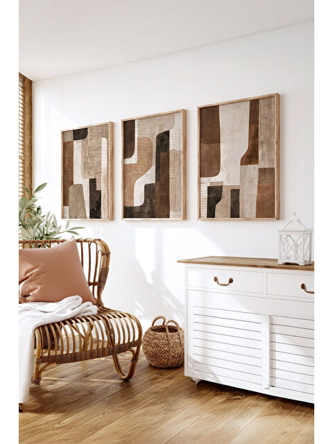 Artavessa Gerçek Ahşap Çerçeveli 3 Parça 3D Poster Tablo Seti - ERSY3SET12 - ERSY3SET12-1520