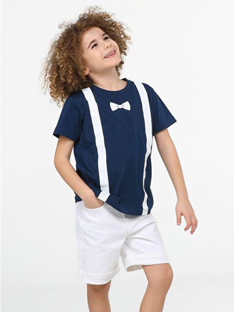 Casabony Papyon Beyaz Denim Şort + Tişört Takım - S000144541-23093