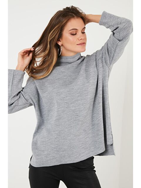 Lela Arkası Uzun Dik Yaka İnce Triko Kazak 4615002 - S000000300-20600