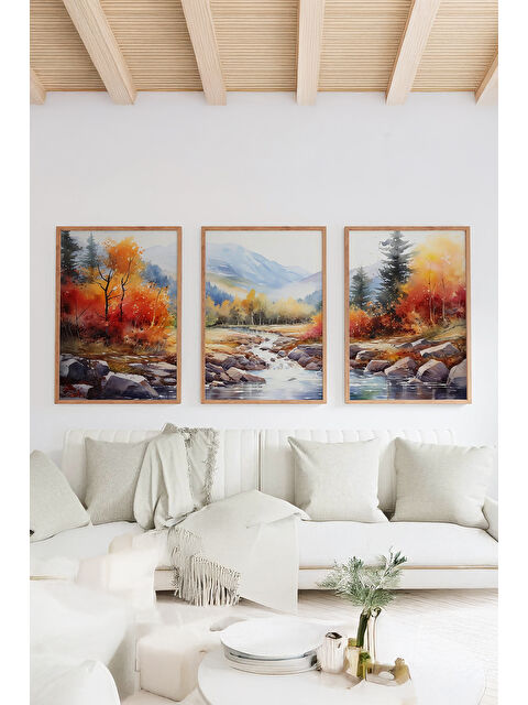 Artavessa Gerçek Ahşap Çerçeveli 3 Parça 3D Poster Tablo Seti - ERSY3SET19 - ERSY3SET19-3348