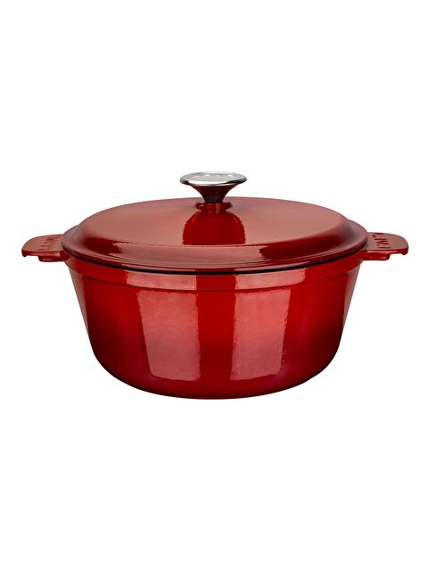 LAVA Yuvarlak Tencere Döküm Demir Yekpare Kulplu. Çap(Ø)26cm. - Kırmızı - S000463039-20045
