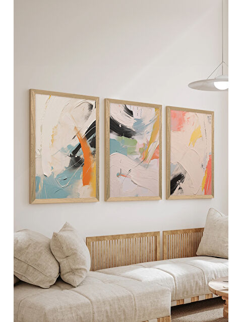 Artavessa 3 Parça Ahşap Çerçeve Görünümlü Mdf Tablo Seti - ERSYCRVSZ3SET11 - 20 x 30