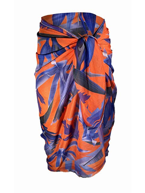 Bolder Amara Turuncu ve Mor Desenli Pareo - S000012421-20010