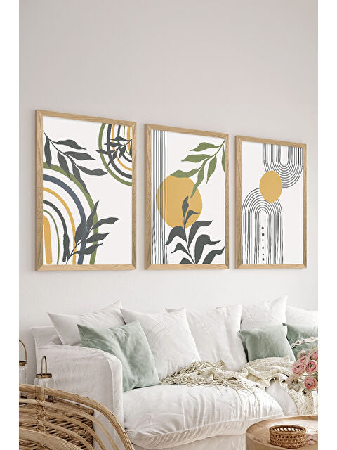 Artavessa 3 Parça Ahşap Çerçeve Görünümlü Mdf Tablo Seti - ERSYCRVSZ3SET20 - 20 x 30