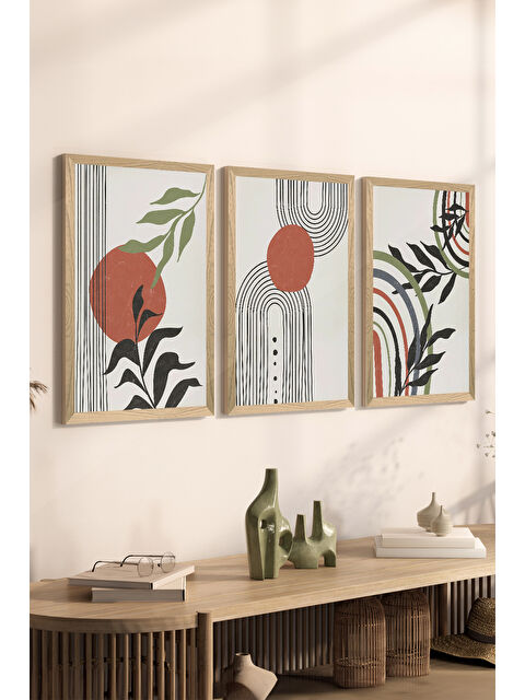 Artavessa 3 Parça Ahşap Çerçeve Görünümlü Mdf Tablo Seti - ERSYCRVSZ3SET22 - 15 x 20
