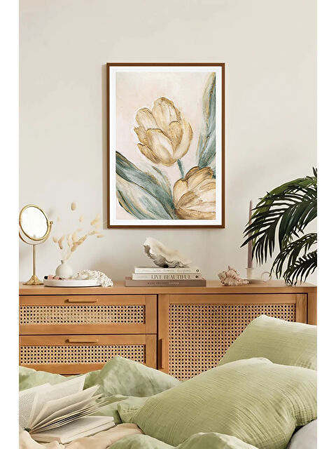 Artavessa Tek Parça Kahverengi Gerçek Ahşap Çerçeveli Tablo Seti - Model 24 - ERSYKHVCRV24-3348