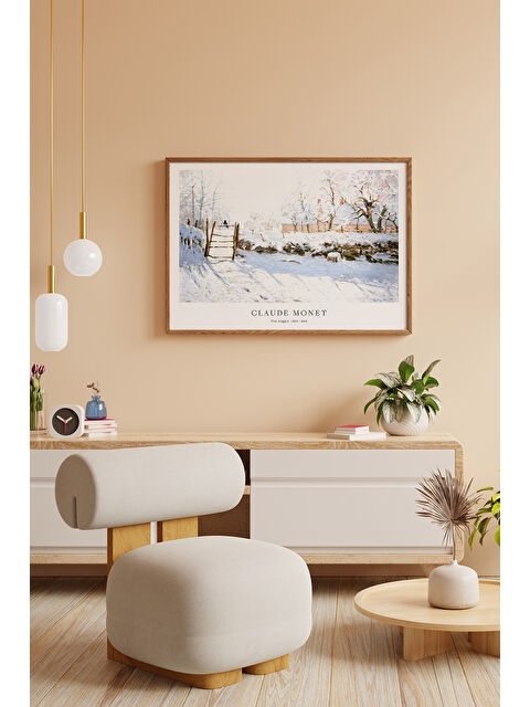 Artavessa Tek Parça Kahverengi Gerçek Ahşap Çerçeveli Tablo Seti - Model 34 - ERSYKHVCRV34-3348