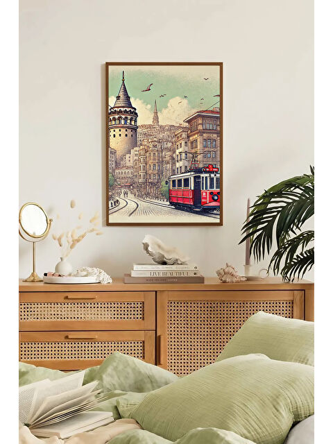 Artavessa Tek Parça Kahverengi Gerçek Ahşap Çerçeveli Tablo Seti - Model 45 - ERSYKHVCRV45-3348