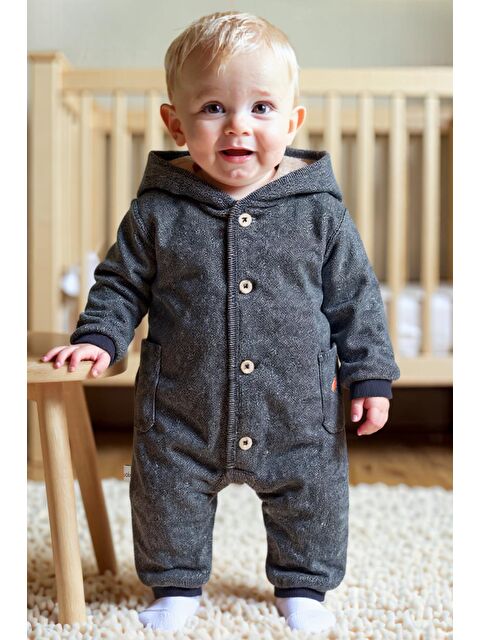 Boboli Erkek Bebek Düz Kapüşonlu Tulum - S000457732-20600