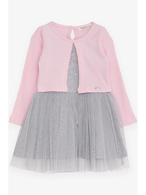 Breeze Kız Çocuk Uzun Kollu Elbise Tüllü Pembe (3 Yaş) - S000070133-20024