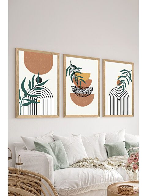 Artavessa 3 Parça Ahşap Çerçeve Görünümlü MDF Poster Tablo Seti - Set 130 - MDF3DSOHOSET130-2030