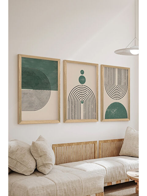 Artavessa 3 Parça Ahşap Çerçeve Görünümlü MDF Poster Tablo Seti - Set 19 - MDF3DSOHOSET19-1520
