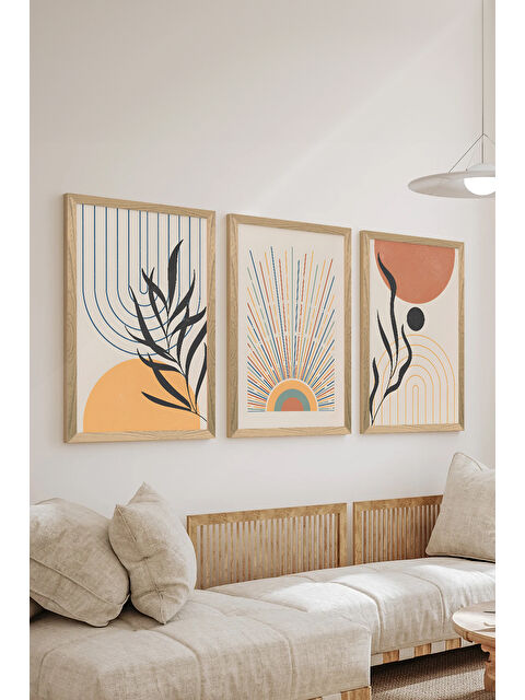 Artavessa 3 Parça Ahşap Çerçeve Görünümlü MDF Poster Tablo Seti - Set 23 - MDF3DSOHOSET23-1520