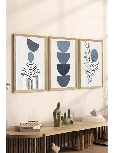 Artavessa 3 Parça Ahşap Çerçeve Görünümlü MDF Poster Tablo Seti - Set 42 - MDF3DSOHOSET42-3348