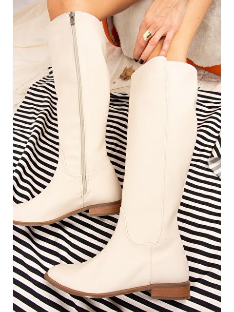 Fox Shoes J654065609 Bej Kadın Çizme - S000055619-19928