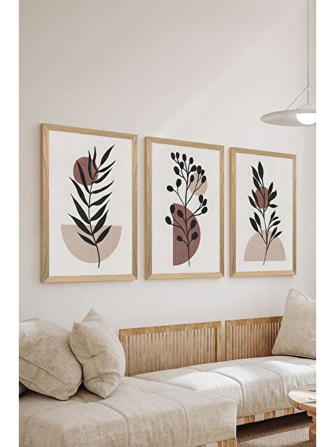 Artavessa 3 Parça Ahşap Çerçeve Görünümlü MDF Poster Tablo Seti - Set 59 - MDF3DSOHOSET59-1520