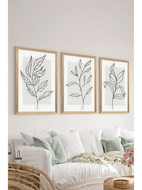 Artavessa 3 Parça Ahşap Çerçeve Görünümlü MDF Poster Tablo Seti - Set 76 - MDF3DSOHOSET76-3348