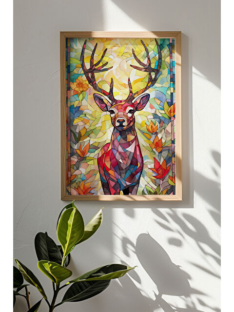 Artavessa Tek Parça Gerçek Ham Ahşap Çerçeveli Mosaic Temalı Tablo - Model 31 - MSCARTMDL31-5070