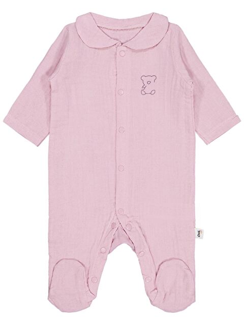 Civil Baby Yakalı Ayıcık Baskılı 1-9 Ay Tulum - Pembe 6-9 Ay - S000367973-20024